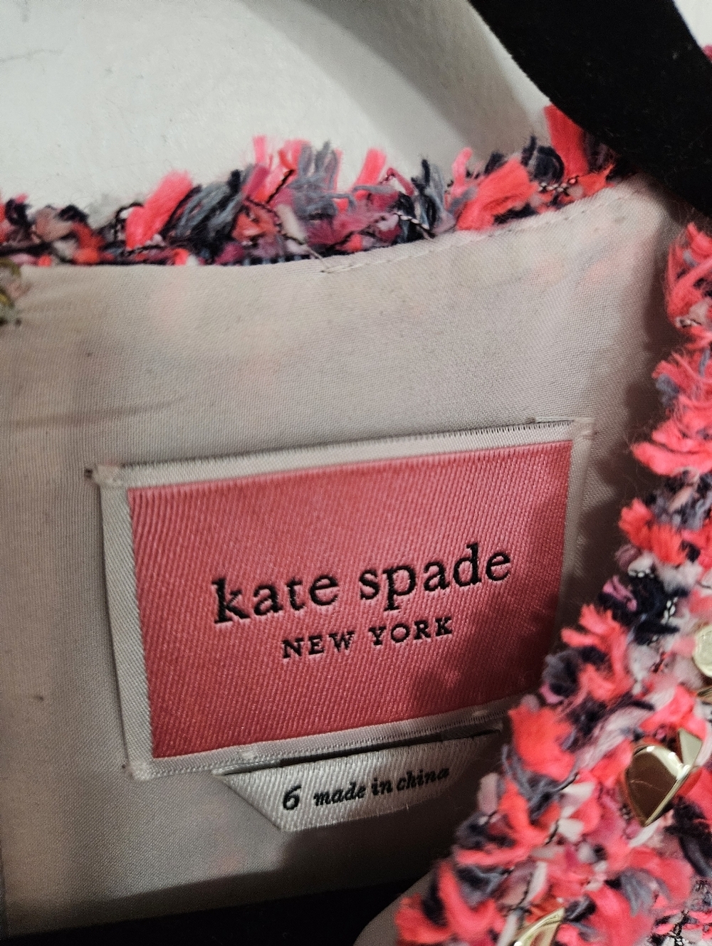 Kate Spade New York Spade Stud Tweed Sheath Dress in the color "Perfect Peony" - Picture 5 of 7